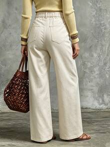 Trelyra Women's Fashion Casual Commute Versatile Long Pants - White - View 2