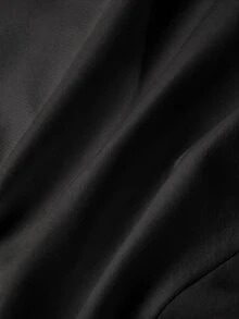 SHEIN MOD 女款優雅性感復古燈籠袖綁腰黑白襯衫，適合早午餐、夜晚外出、秋季穿搭 - 黑色 - 查看 7