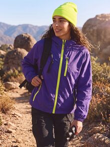 Exploreva Women's Casual Zip-Up Hooded Sun Protection Jacket - Purple - View 5