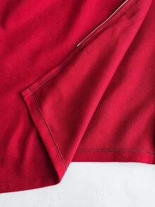 Sunspun Plus Size Women's Fleece Hooded Zip-Up Casual Daily Overcoat Winter - Red - View 8