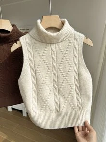 Tween Girl Solid Color Casual Versatile Daily Wear Knit Tops 2pcs Set Pullover - Multicolor - View 7