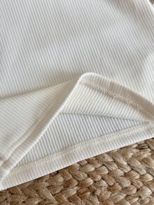 SHEIN 女嬰休閒百搭針織保暖內裡高領套頭上衣 - 白色 - 查看 6