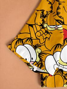 GARFIELD | SHEIN Women's All-Over Print Casual Versatile Daily Wear T-Shirt - White - View 5