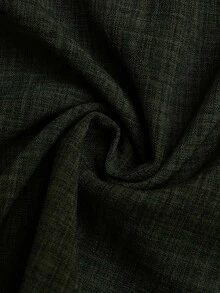SHEIN Clasi 大尺碼女款 A 字版型灰色中長度春季亞麻梭織優雅休閒半身裙 - 軍綠色 - 查看 6