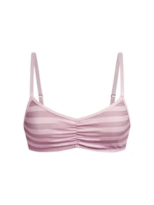 Ocili Pure Cotton Comfortable Minimalist Striped Pink Women's Bra - Pink - View 1