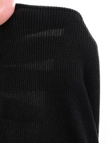 Dazy Plus Setelan 3 Potong Jaket Kardigan Bandeau Pas Badan Warna Polos dan Celana Panjang, Setelan 2 Potong Baru Musim Semi/Gugur - Hitam - View 6
