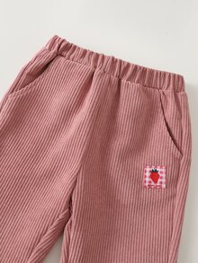 Cozy Pixies 女嬰彈性腰牛仔休閒日常長褲 - 藕粉色 - 查看 5