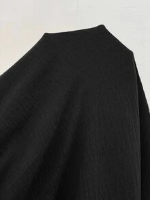 Shapeblank 大尺碼女款春夏時尚休閒寬鬆涼爽舒適日常百搭顯瘦杏色短版上衣與寬腿褲2件套，極簡風，度假穿搭，褲裝套裝，外出服飾，歐式夏季 - 黑色 - 查看 7