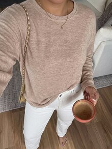 Dazy Plus Solid Color Casual Loose Fit Cover Up, Spring Summer Early Autumn New Women's Top - Khaki - View 7