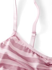 Ocili Pure Cotton Comfortable Minimalist Striped Pink Women's Bra - Pink - View 4