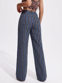 Jeanoix Petite Women's Colorblock Striped Denim Jeans - Multicolor - View 2
