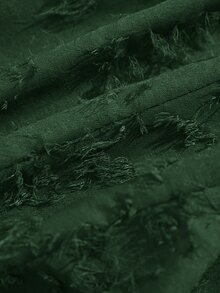 Aveloria Modichic 深綠色夏季優雅收腰中袖上衣，緹花流蘇燈籠花瓣袖，適合早午餐與茶會 - 墨綠色 - 查看 7