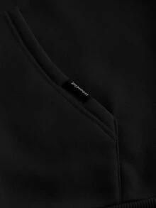 EASEVO Men's Plus Size Letter Embroidered Hoodie Halloween Winter Party Autumn - Black - View 6