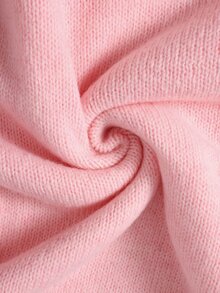 Easura Plus Size Gentle Style Lace Patchwork V-Neck Cardigan Winter - Pink - View 9
