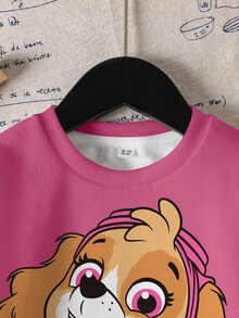 SHEIN | PAW Patrol Young Girls Autumn/Winter Casual Cartoon Print Sweatshirt - White - View 3