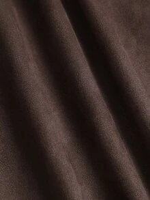 Sweetra Women's Autumn/Winter Casual Commute Suede Velvet Button Decor A-Line Skirt - Coffee Brown - View 5