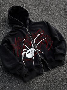 PAVTROS 男士街頭風熱銷拼接解構 3D 刺繡 Logo 連帽衛衣，男友/丈夫禮物，週年紀念禮物 - 黑色 - 查看 2