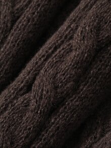 Dazy Plus Colorblock Patchwork V-Neck Slim Fit Blogger Casual Long Sleeve Spring/Autumn New Brown Sweater - Brown - View 3