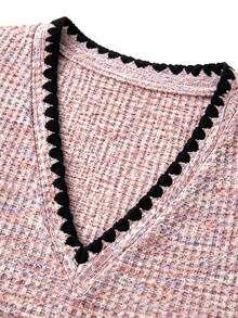 SHEIN LUNE Women's Casual Contrast Trim T-Shirt, Autumn - Multicolor - View 3