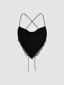 SHEIN MOD 3件組女款垂領方襬背心上衣 - 藕粉色 - 查看 5