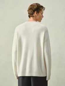 RONVEXI Men's Autumn/Winter Casual Versatile Solid Color Sweater - Beige - View 2