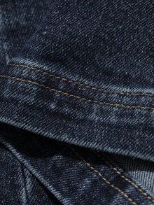 Dazy Plus Vintage Denim Washed Distressed Fitted Flare Leg Jeans Plus Size Women Spring Autumn All Season - Dark Wash - View 3
