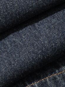 Dazy Plus Vintage Washed Denim Straight Leg Long Jeans, Versatile Casual Streetwear For Girls, Spring/Autumn New Style - Dark Wash - View 7