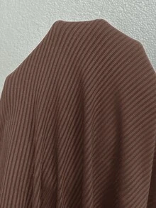 SHEIN Frenchy 大尺碼度假風純色打結休閒長褲，附口袋 - 棕色 - 查看 8