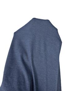 Firerie Women's Solid Color Square Neck Long Sleeve Single-Breasted Long T-Shirt - Navy Blue - View 10