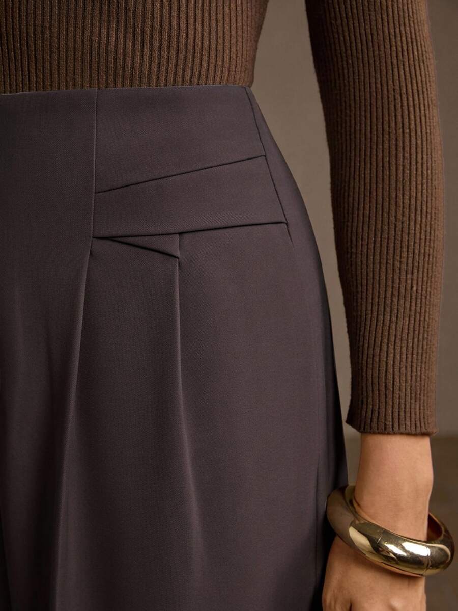 MOTF PREMIUM ELEGANT COMMUTER STRUCTURED STRAIGHT LEG SUIT PANTS - Purple - View 2