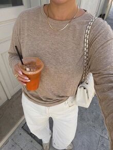 Dazy Plus Solid Color Casual Loose Fit Cover Up, Spring Summer Early Autumn New Women's Top - Khaki - View 4