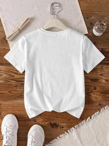 My Little Pony X SHEIN تي شيرت صيفي كاجوال بطبعة كرتونية للفتيات المراهقات - أبيض - مشاهدة 2