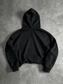 PAVTROS Men's Colorblock Drawstring Hooded Casual Daily Long Sleeve Sweatshirt - Black - View 2