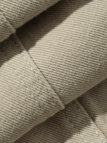 DAZY Celana Jeans Denim Kasual Kotak-kotak Wanita dengan Saku untuk Musim Gugur - Khaki - View 9