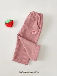 Cozy Pixies 女嬰彈性腰牛仔休閒日常長褲 - 藕粉色 - 查看 4