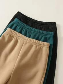 SHEIN 男嬰字母圖案針織軟綿圓領長袖套頭衛衣彈性腰長褲 6 件套 多用途舒適 - 彩色 - 查看 6