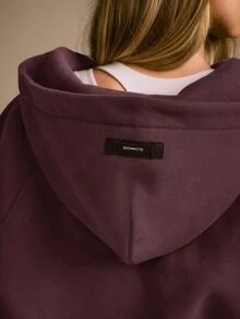 GLOWMODE Heavyweight Fleece Oversized Sweatshirt Jacket Thick Thermal Warm Winter - Chocolate Brown - View 5
