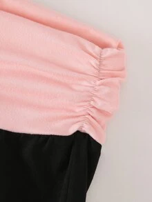 SHEIN 2件組女童時尚黑粉豹紋極簡黑色緊身喇叭褲，百搭休閒春/夏/秋校園與外出穿搭 - 彩色 - 查看 6