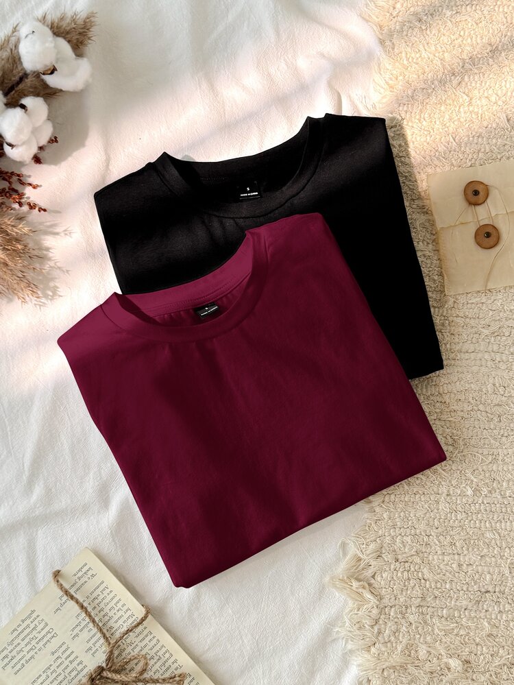 Tseoso Women's 2 Pieces Set Round Neck Casual Slim Fit Long Sleeve T-Shirt, Suitable For Autumn/Winter - Multicolor - View 11