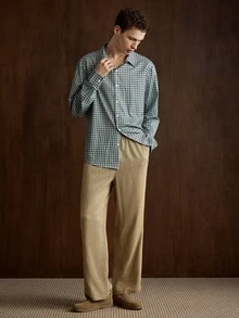 Manfinity CityGents Men's Casual Versatile Solid Color Pants - Khaki - View 5
