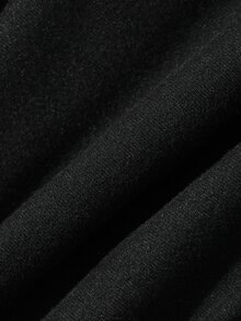 Dazy Plus Solid Color Cropped Fitted Side Slit Off-Shoulder Black Sexy Long Sleeve T-Shirt - Black - View 3