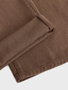 SWAVVY Men's Casual Versatile Everyday Denim Jeans With Pocket And Button - Brown - View 7