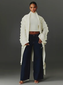 NYA SZN Cardigan Wanita Warna Polos Kasual Serbaguna untuk Pemakaian Sehari-hari - Putih - View 1