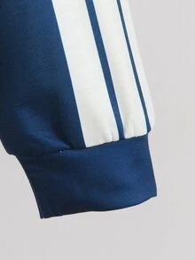 SHEIN 青少年女孩休閒時尚寬鬆V領長袖衛衣，抓絨，秋季服飾，舒適面料，適合日常穿著、學校、運動 - 彩色 - 查看 6