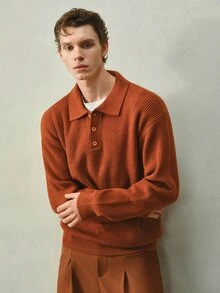 RONVEXI Men Sweaters - Coral Orange - View 4