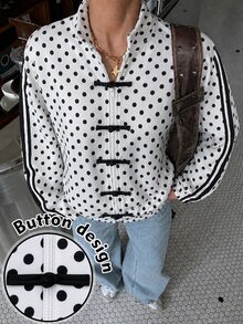 Modelyn Women's Polka Dot Colorblock Casual Versatile Daily Long Sleeve Jacket - Multicolor - View 8