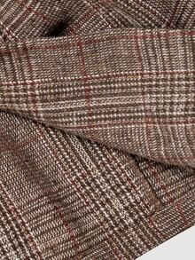 SHEIN MOD Vintage Plaid Cropped Blazer & Asymmetrical Shorts Suit Set - Multicolor - View 9