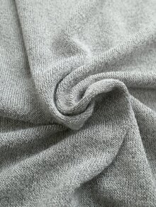 SHEIN Holidaya Women's Elegant 2 Pieces Set Batwing Sleeve Knit Top And Pants - Grey - View 5