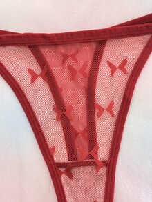 Eraneu 5pcs Christmas Butterfly Lace Colorful Thongs - Multicolor - View 5