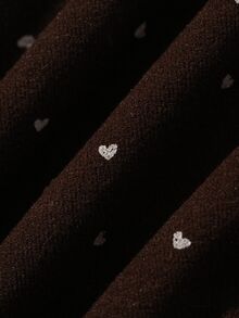 Hapijoa Loose Casual Round Neck Pullover Heart Print Long Sleeve Autumn Inner Layer Cute Young Girls' T-Shirt - Brown - View 7